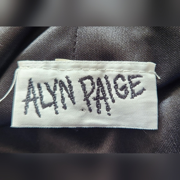 Alyn Paige navy blue, bluish pewter, offwhite floral sleeveless dress Size 7/8 - Picture 3 of 7